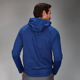 back of navy hoodie