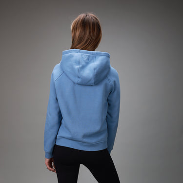 back of blue hoodie full zip 