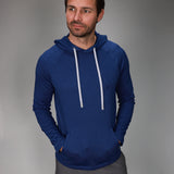 front of navy hoodie