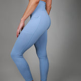side of blue legging
