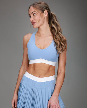 V Neck Tanklette Crop | Cloud Blue