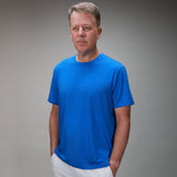 Bright blue chevron tee front