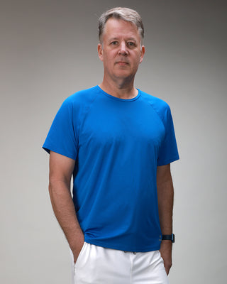 mens blue shirt front