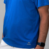 mens blue shirt close up 
