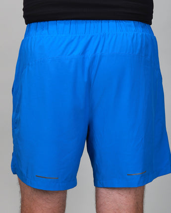 back of blue baseline short 