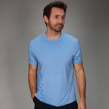 front of light blue chevron tee