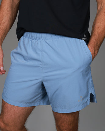 front light blue baseline short
