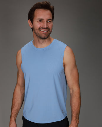 front of cloud blue dink tank 