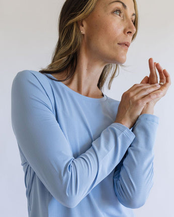 Blue shirt on a person