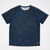 front of floral blue dink tee