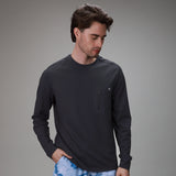 front of black bonded pocket long sleeve