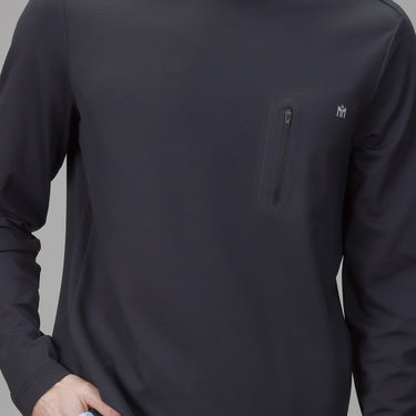 front of black bonded pocket long sleeve