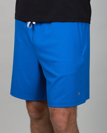 Bright blue short front side