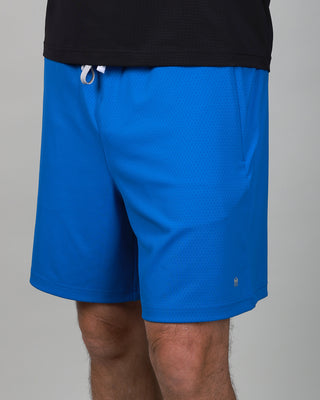 Bright blue short front side