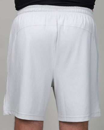 back of grey bonded short 