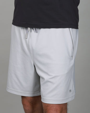 front of grey bonded short 