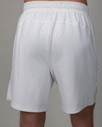 back of white bonded short 
