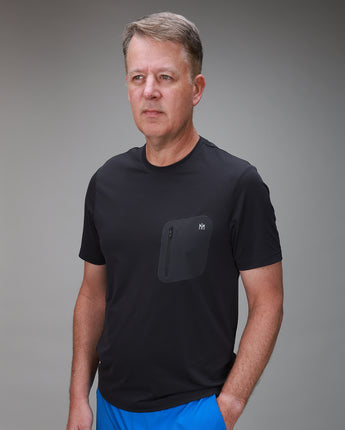 front of black shirt with pocket