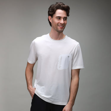 front of white shirt