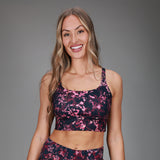 front of pink floral sports tank 