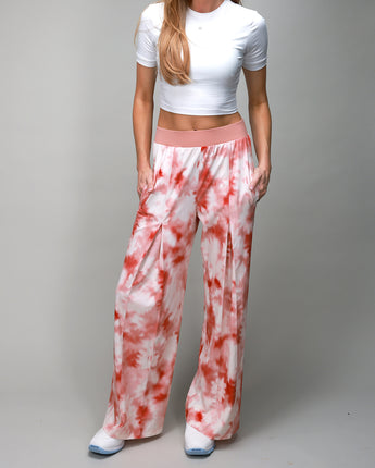 floral wide leg pant front