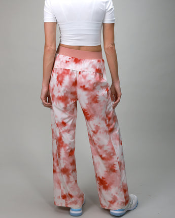 floral wide leg pant back