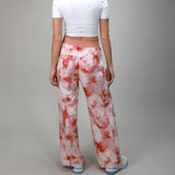 floral wide leg pant back