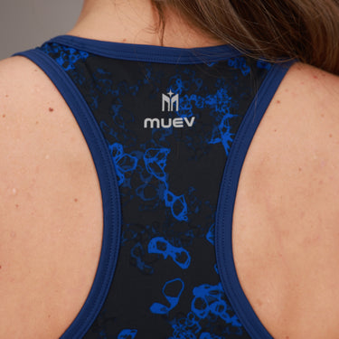 floral blue tank racerback