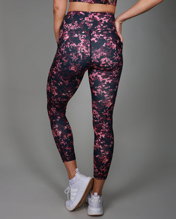 V Cross Over Leggings | Floral Pink