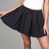 front of black ruffle skirt 