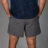 back of grey baseline short