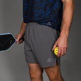 front of grey baseline short