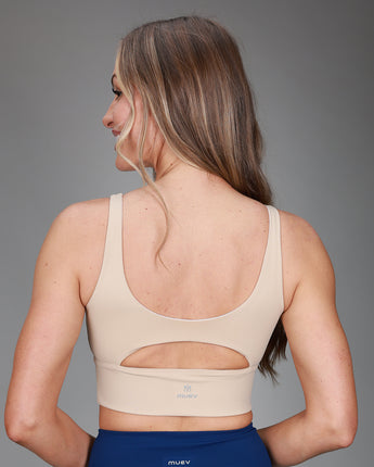 back of khaki sports tank 