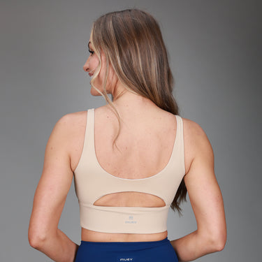 back of khaki sports tank 