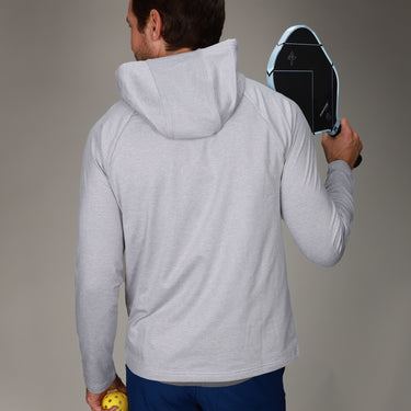 back of grey hoodie 