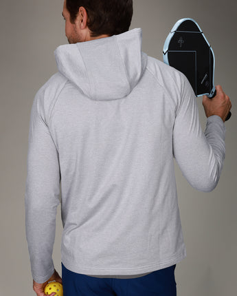 back of grey hoodie 