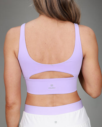 back of lilac sports tank