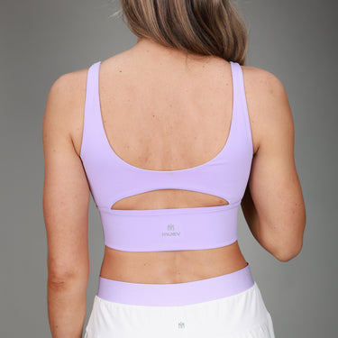 back of lilac sports tank