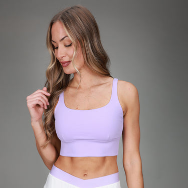 front of lilac sports tank 