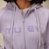front of lilac hoodie full zip 