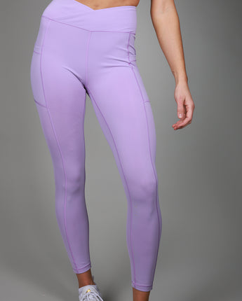 V Cross Over Leggings | Lilac Purple