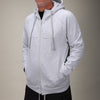 front of grey hoodie full zip 
