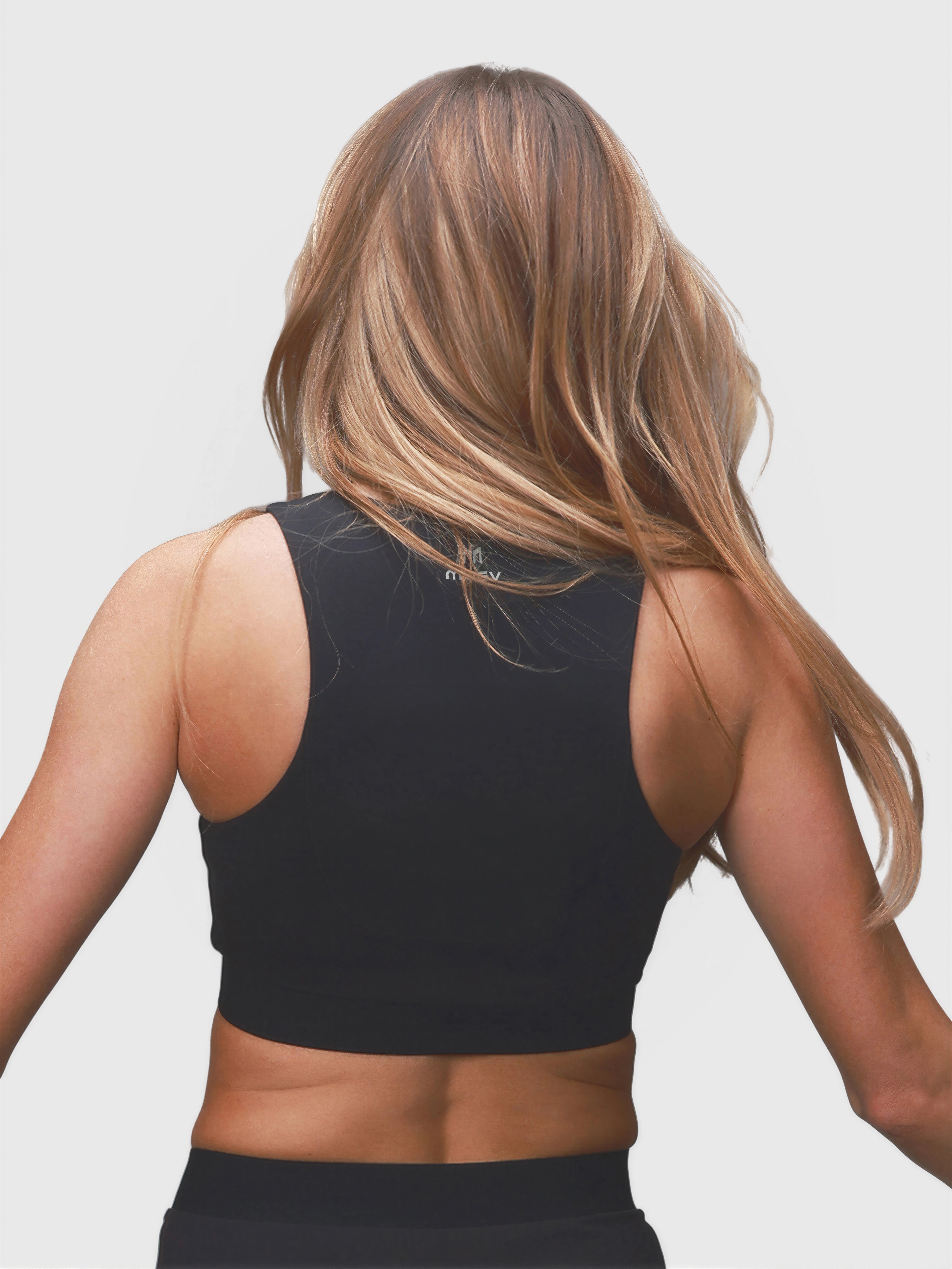 V Neck Tanklette Crop | Black - MUEV