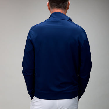 back of mens navy full zip jacket 