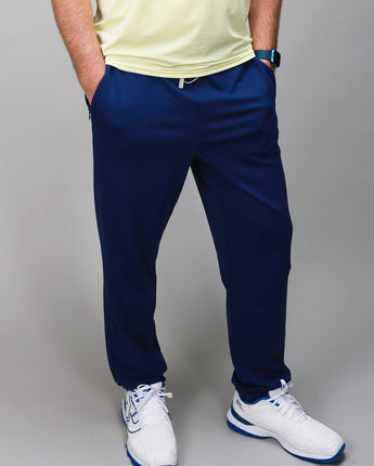front of blue jogger 