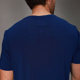 back of navy chevron tee