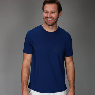 front of navy chevron tee