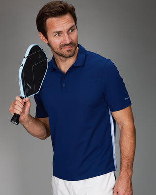 front of navy polo 