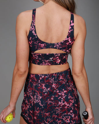 Long Line Sports Bra | Floral Pink