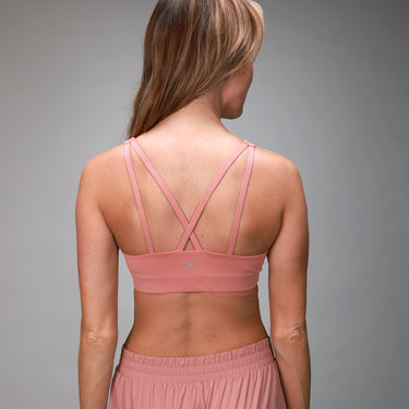 mauve sports bra with cross back 